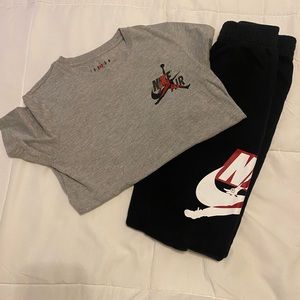 Jordan sweatpants and shirt